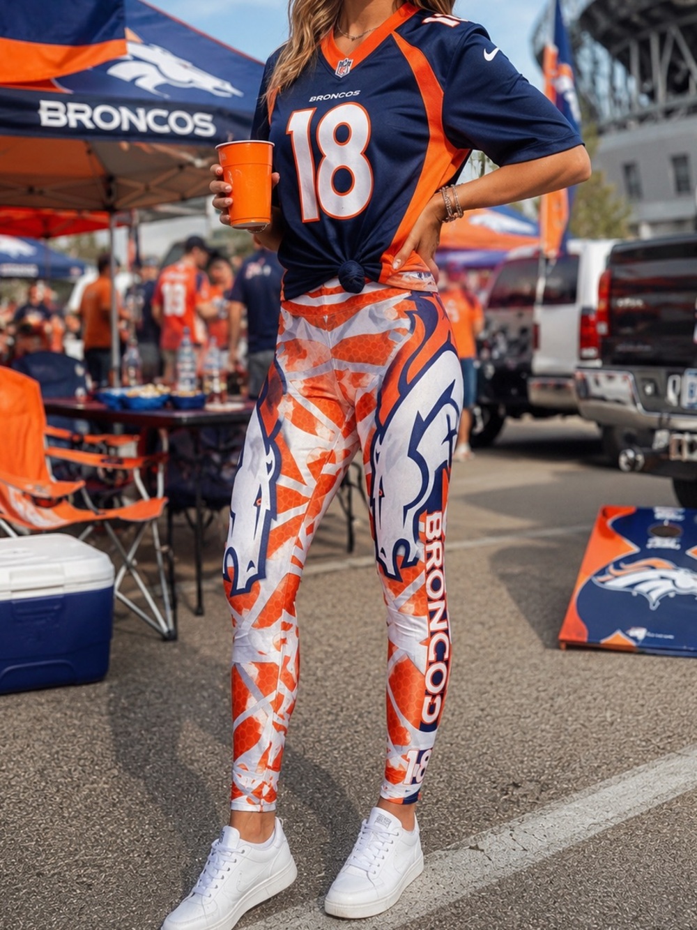 Women’s Peyton Manning #18 Denver Broncos NFL Game Day Leggings